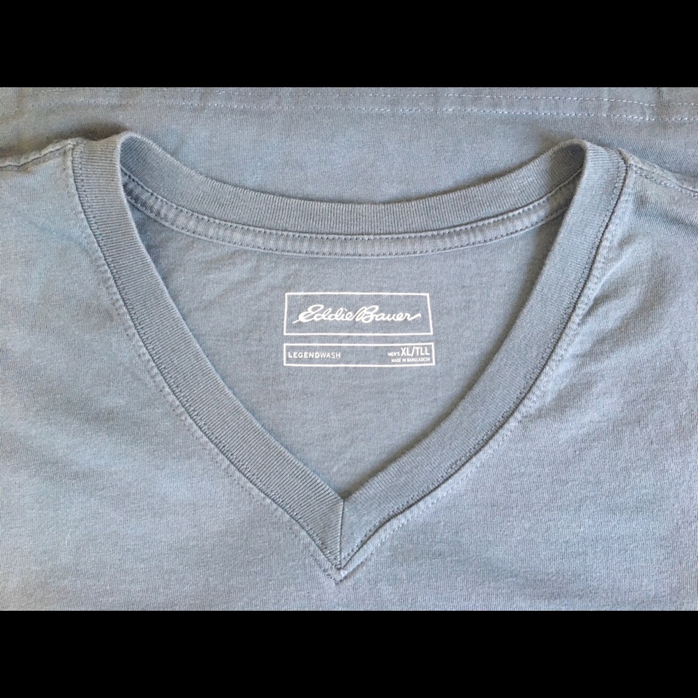 Eddie Bauer V Neck Legend Wash Tee Shirt